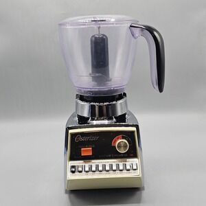 Vintage Osterizer  Chrome Galaxie Pulse Matic 16 Dual Range Blender Plastic Jar